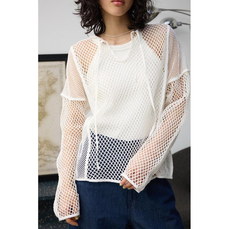 IVOY3 | パターンメッシュプルオーバー | AZUL BY MOUSSY