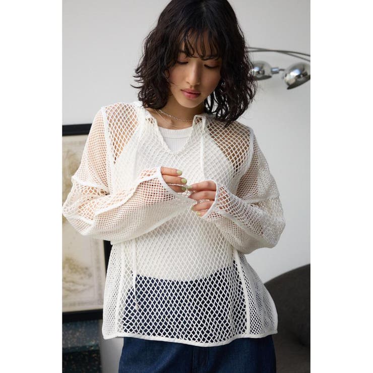 パターンメッシュプルオーバー | AZUL BY MOUSSY | 詳細画像1