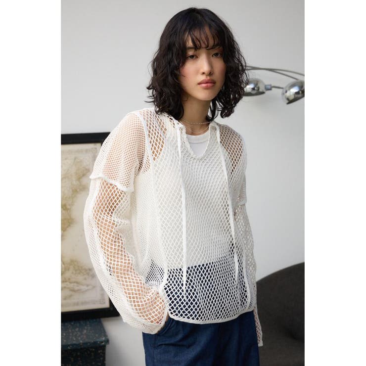 パターンメッシュプルオーバー | AZUL BY MOUSSY | 詳細画像2
