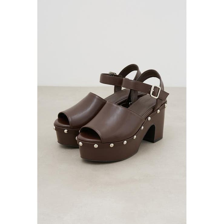 BRN | CHUNKY HEEL STUDS SANDALS | AZUL BY MOUSSY