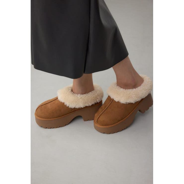 厚底ムートンヒールデザインスリッポン | AZUL BY MOUSSY | 詳細画像26 