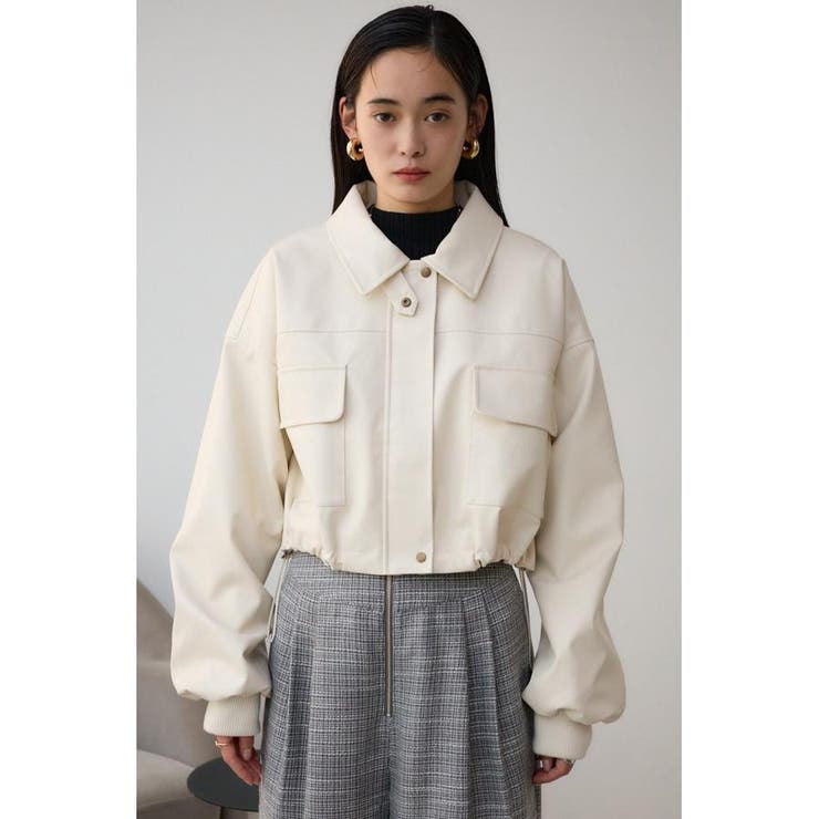 フェイクレザーショートブルゾン | AZUL BY MOUSSY | 詳細画像4 