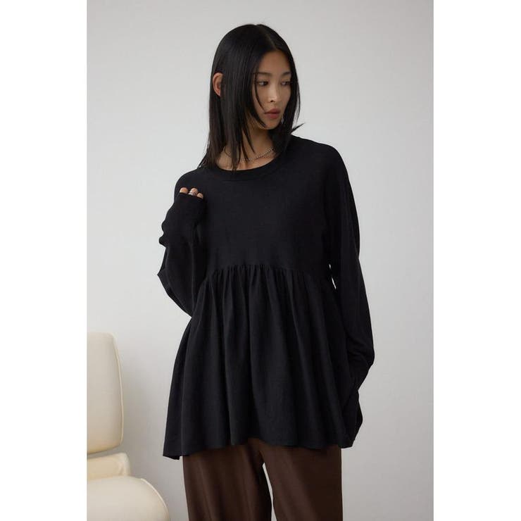 ペプラムデザインニットトップス | AZUL BY MOUSSY | 詳細画像3 