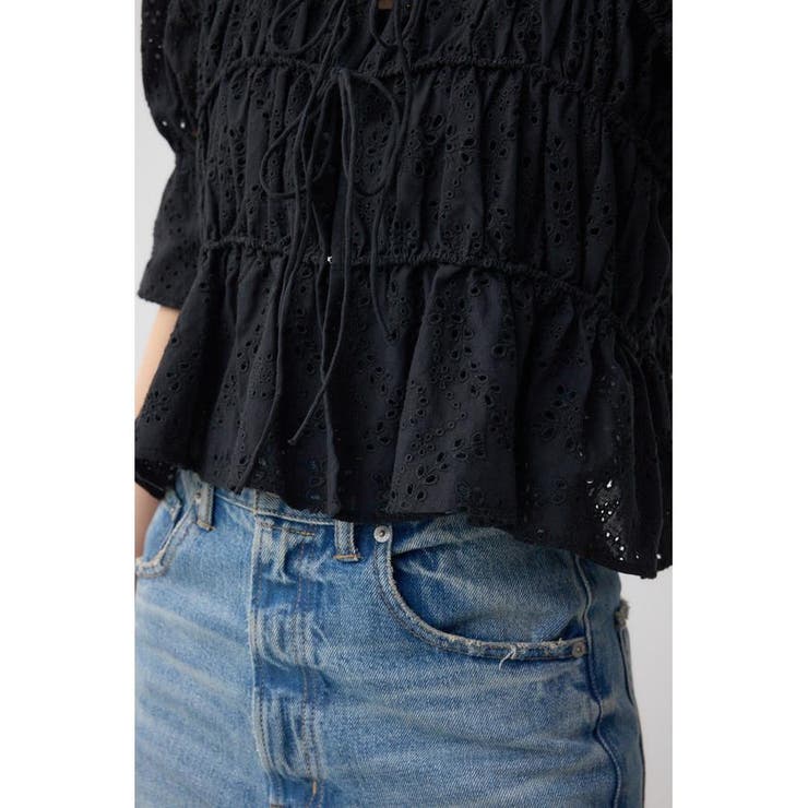 コットンレースパフショルダーブラウス | AZUL BY MOUSSY | 詳細画像21 