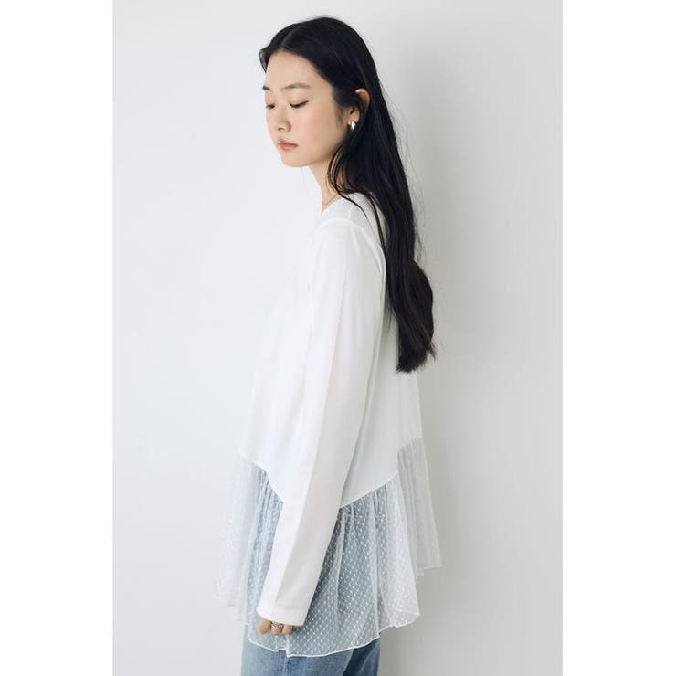 ヘムレースドッキング長袖トップス | AZUL BY MOUSSY | 詳細画像16 