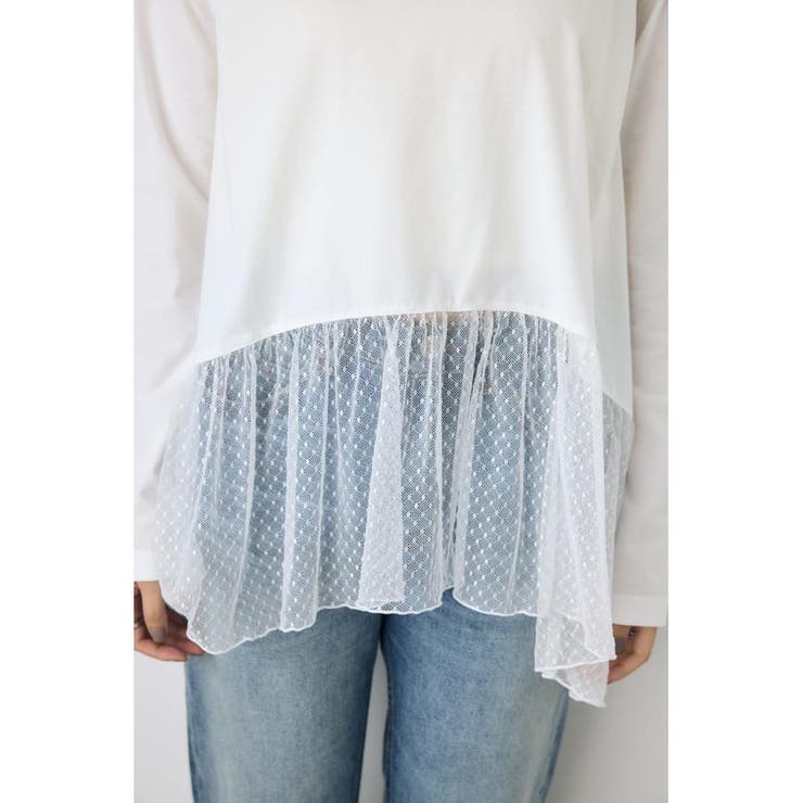 ヘムレースドッキング長袖トップス | AZUL BY MOUSSY | 詳細画像19 