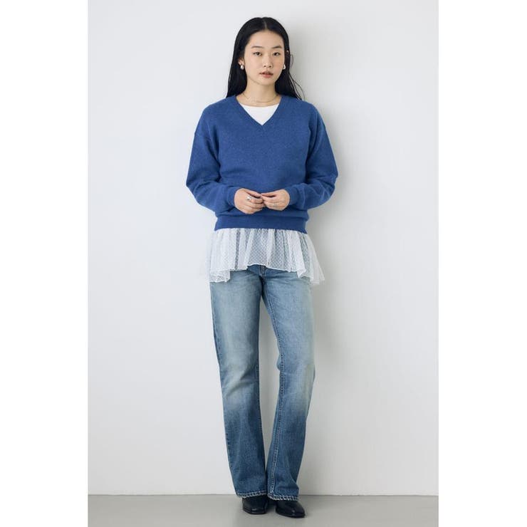 ヘムレースドッキング長袖トップス | AZUL BY MOUSSY | 詳細画像22 