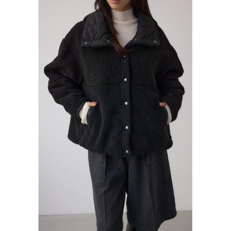 BLK | リバーシブルキルティングボアブルゾン | AZUL BY MOUSSY