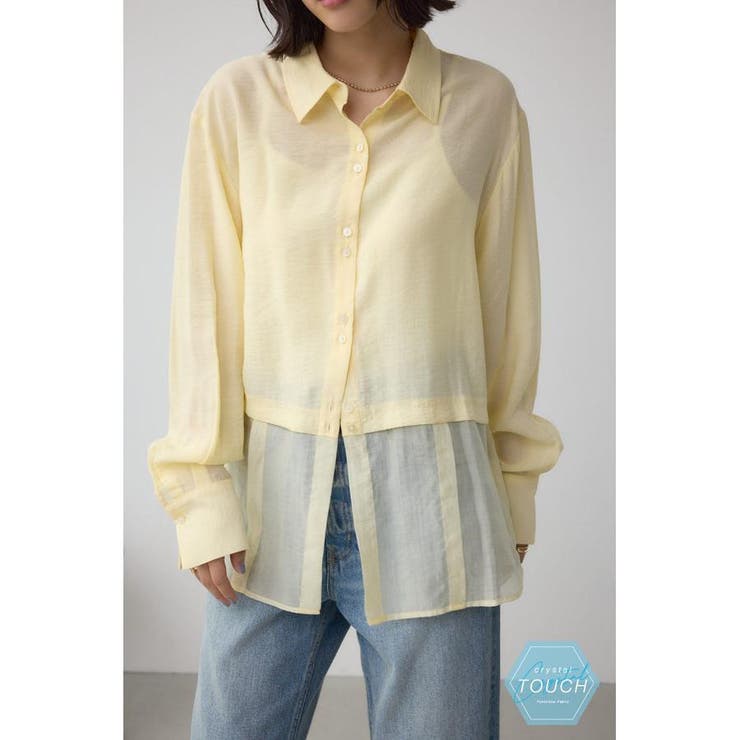 YEL | C/T冷感 切替シアーデザインシャツ | AZUL BY MOUSSY