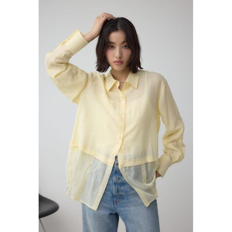 C/T冷感 切替シアーデザインシャツ | AZUL BY MOUSSY | 詳細画像24 