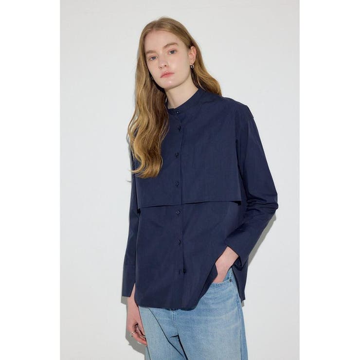 NVY | レイヤードバンドカラーシャツ | AZUL BY MOUSSY