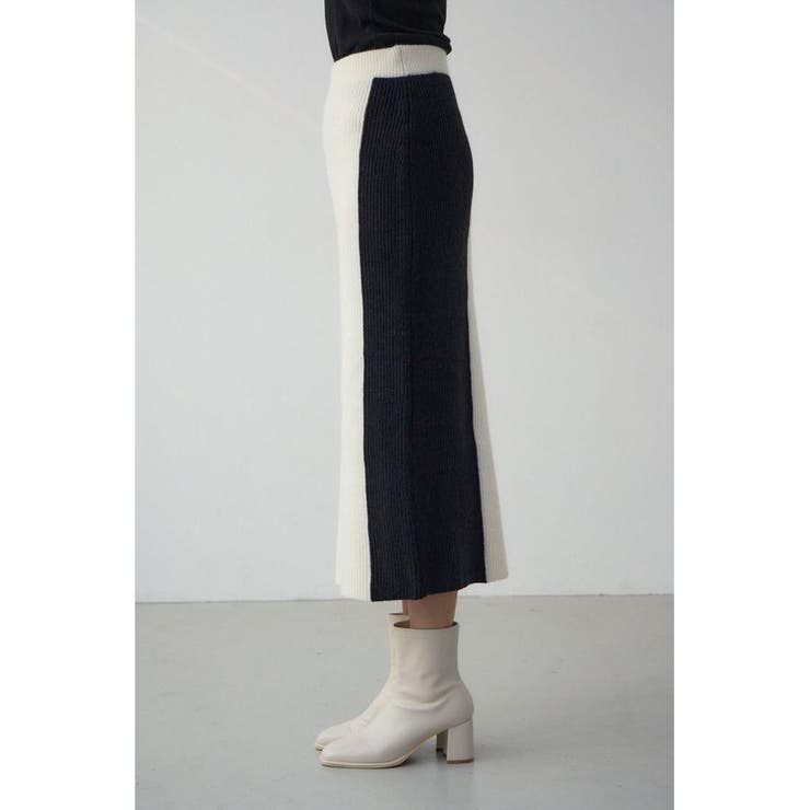バイカラーIラインニットスカート | AZUL BY MOUSSY | 詳細画像5 