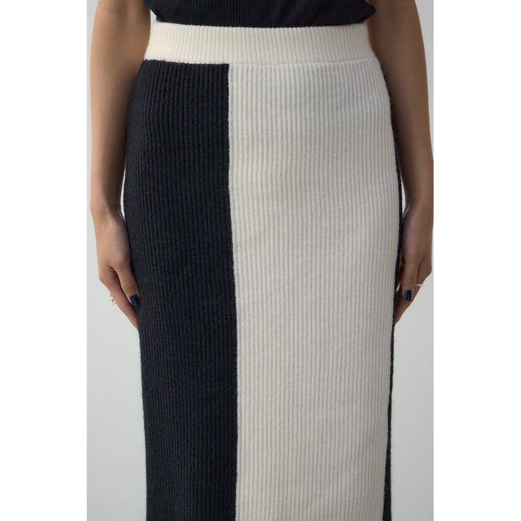 バイカラーIラインニットスカート | AZUL BY MOUSSY | 詳細画像7 