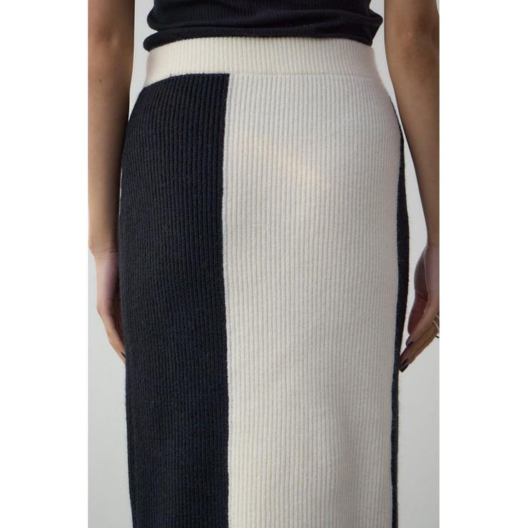 バイカラーIラインニットスカート | AZUL BY MOUSSY | 詳細画像8 