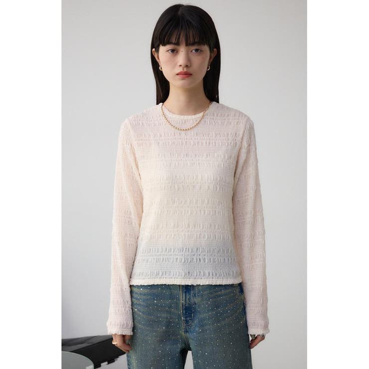 カットレース長袖カットソー | AZUL BY MOUSSY | 詳細画像4 