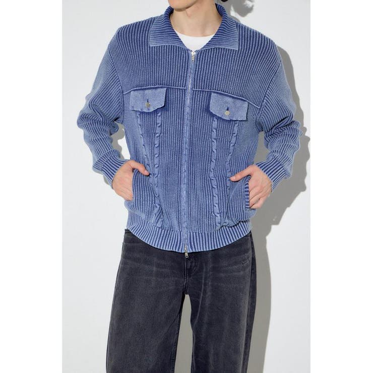 BLU | ヴィンテージウォッシュニットカーディガン | AZUL BY MOUSSY