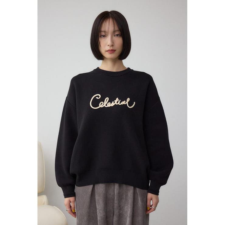 ロゴ刺繍ニットトップス | AZUL BY MOUSSY | 詳細画像5 