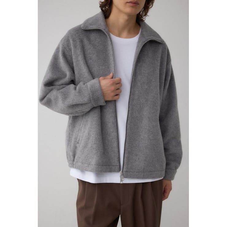 GRY | 起毛スタンドカラージップアップブルゾン | AZUL BY MOUSSY