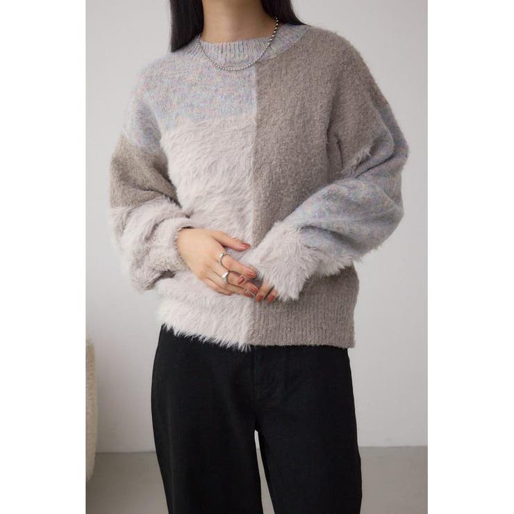 柄WHT5 | コンビネーションバイカラーニット | AZUL BY MOUSSY