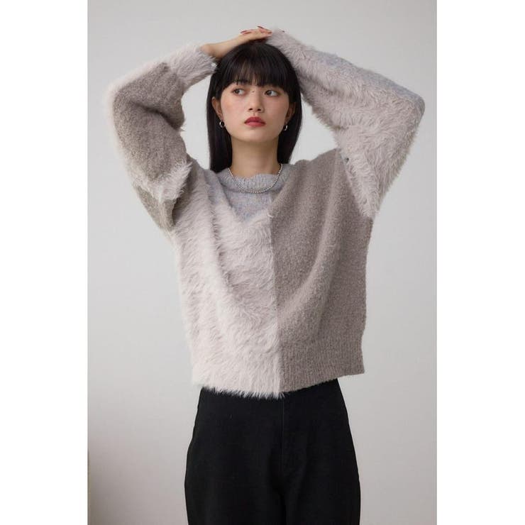 コンビネーションバイカラーニット | AZUL BY MOUSSY | 詳細画像3 