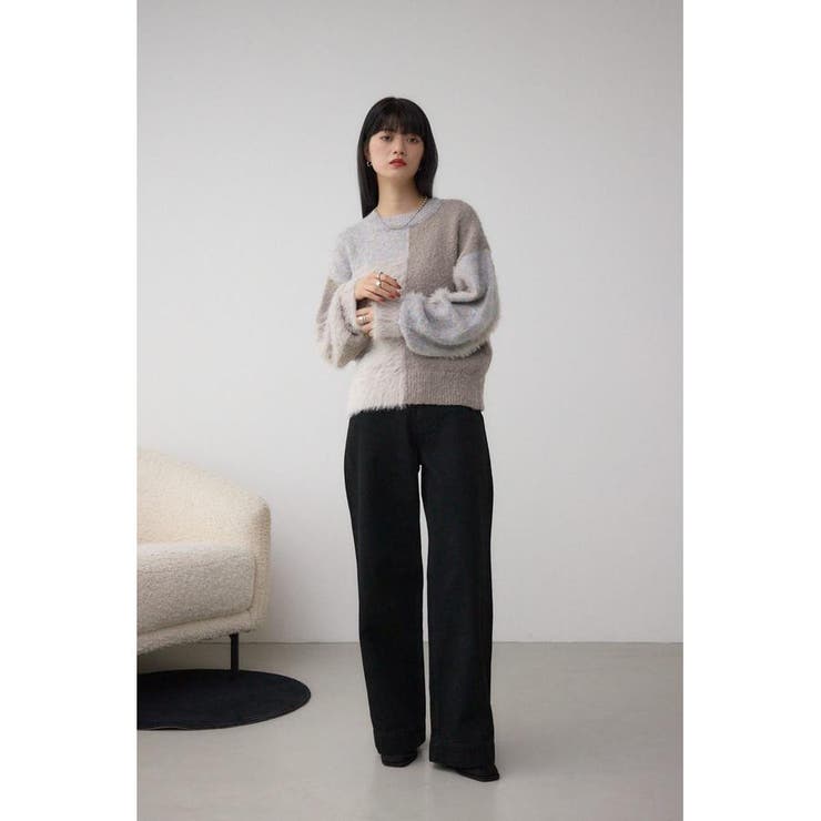 コンビネーションバイカラーニット | AZUL BY MOUSSY | 詳細画像4 