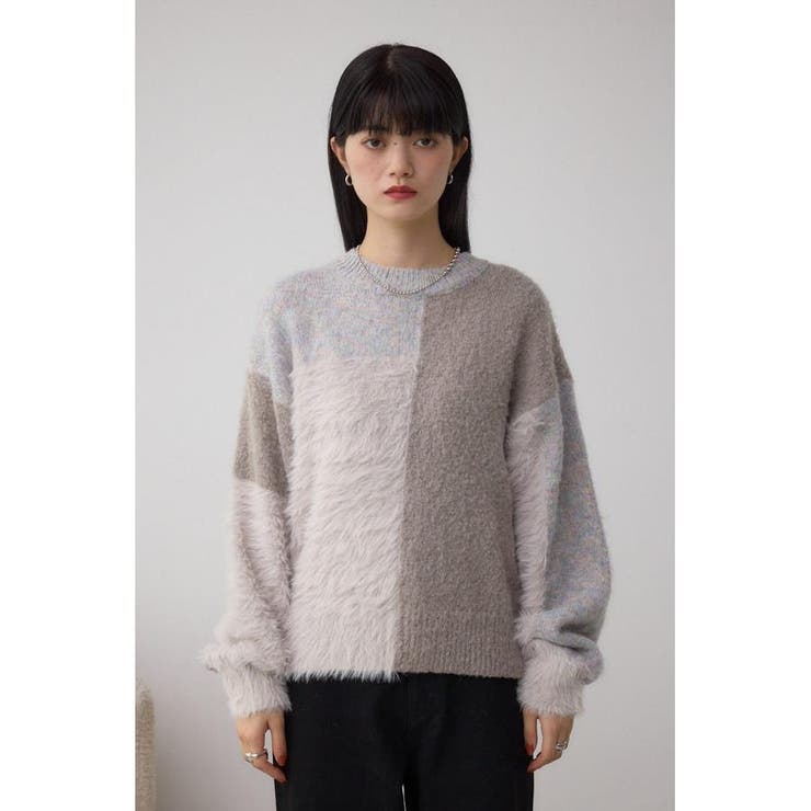 コンビネーションバイカラーニット | AZUL BY MOUSSY | 詳細画像5 