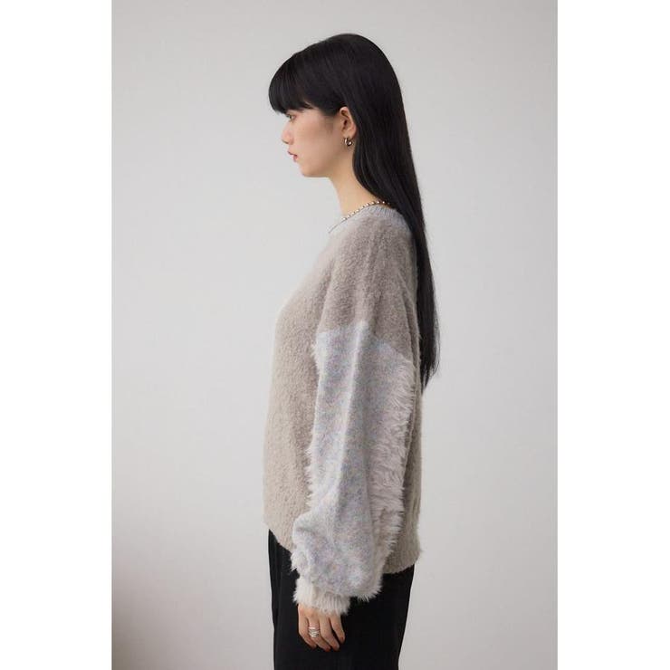 コンビネーションバイカラーニット | AZUL BY MOUSSY | 詳細画像6 