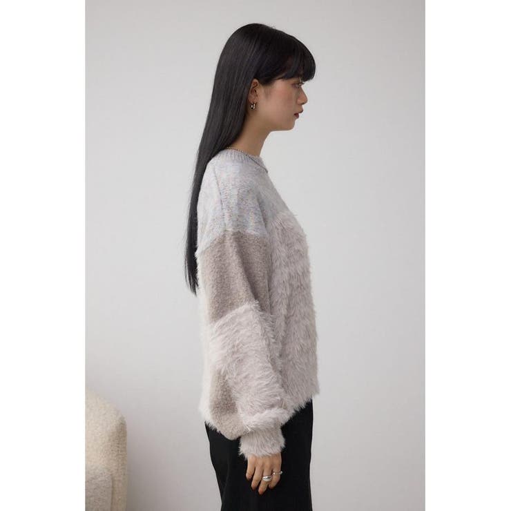 コンビネーションバイカラーニット | AZUL BY MOUSSY | 詳細画像7 