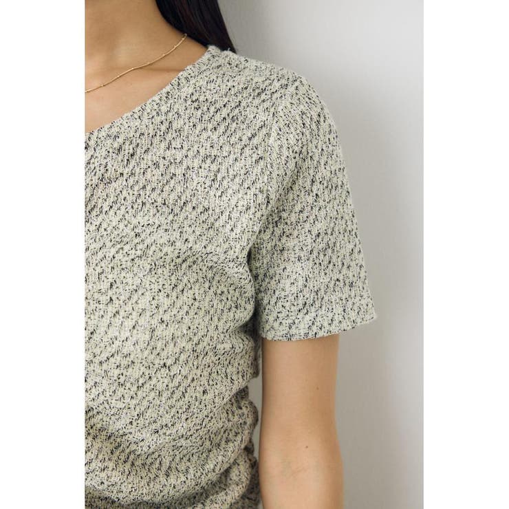 カットツイードフロントギャザートップス | AZUL BY MOUSSY | 詳細画像7 
