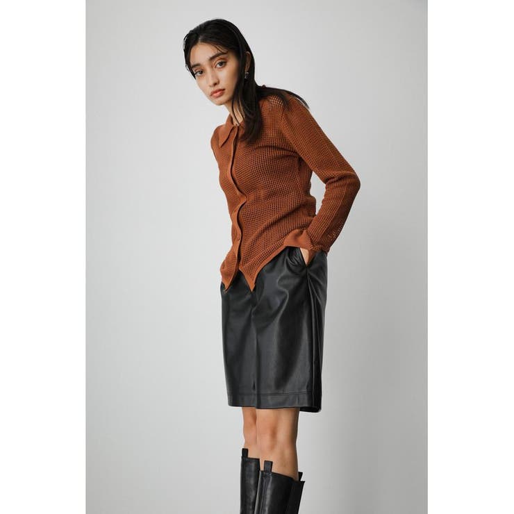 FAUX LEATHER HALF PANTS | AZUL BY MOUSSY | 詳細画像3 