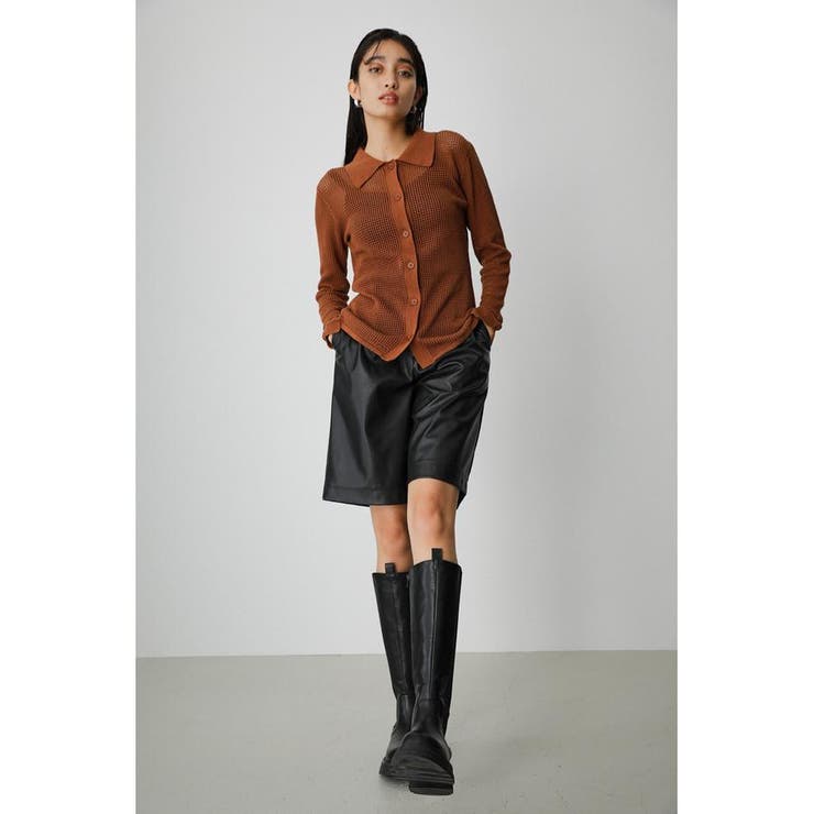 FAUX LEATHER HALF PANTS | AZUL BY MOUSSY | 詳細画像4 