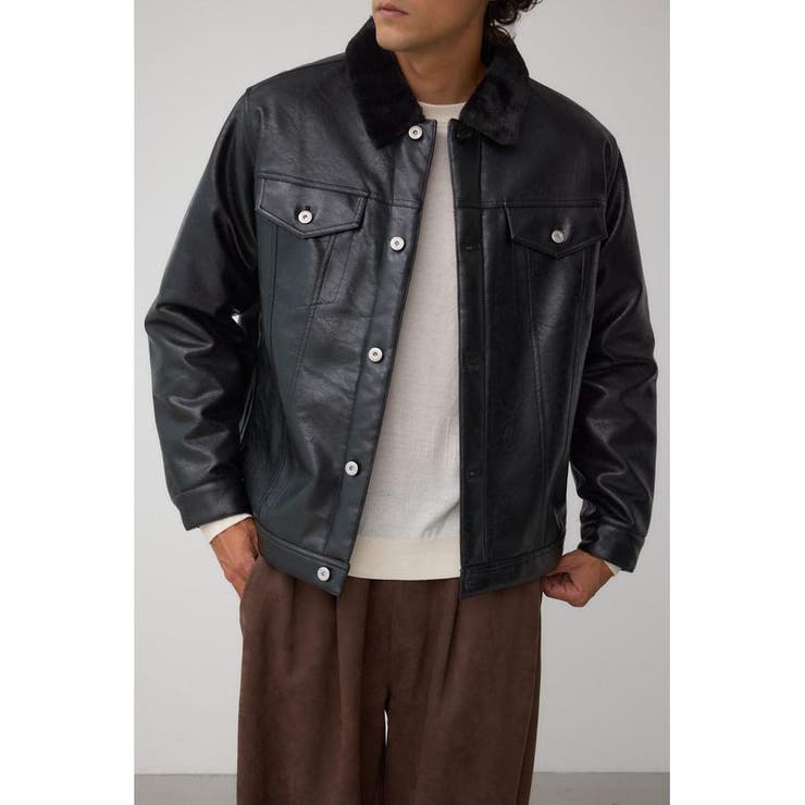 ボアライニング合皮ブルゾン | AZUL BY MOUSSY | 詳細画像1 