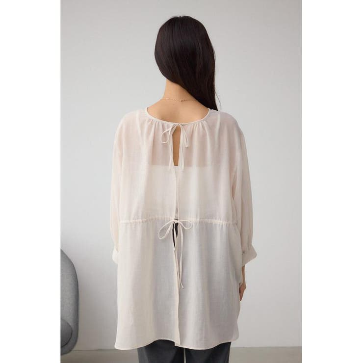 前後2WAY5分袖前リボンブラウス | AZUL BY MOUSSY | 詳細画像14 