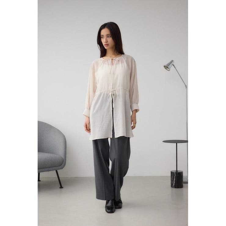 前後2WAY5分袖前リボンブラウス | AZUL BY MOUSSY | 詳細画像4 