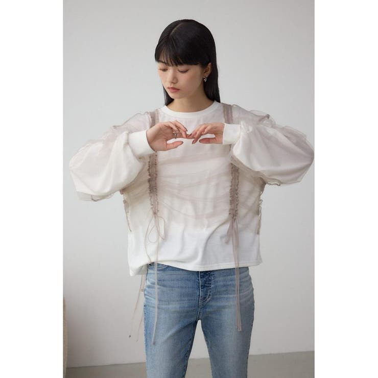 チュールレイヤードトップス | AZUL BY MOUSSY | 詳細画像3 