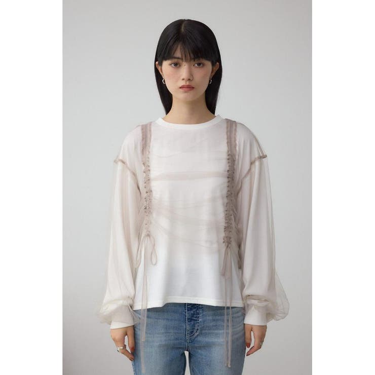 チュールレイヤードトップス | AZUL BY MOUSSY | 詳細画像5 