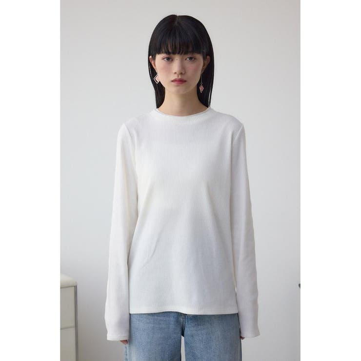 シアーネックリブトップス | AZUL BY MOUSSY | 詳細画像4 