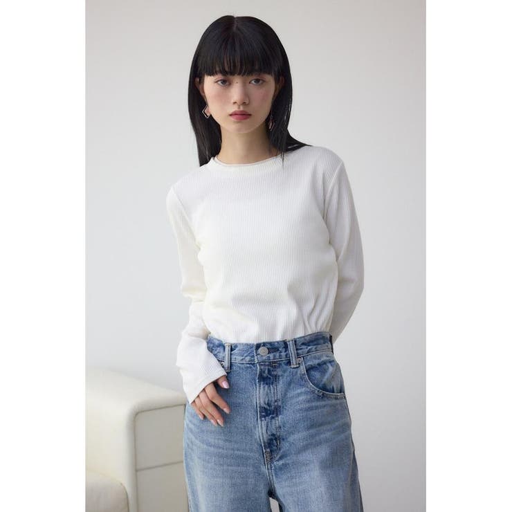 シアーネックリブトップス | AZUL BY MOUSSY | 詳細画像2 