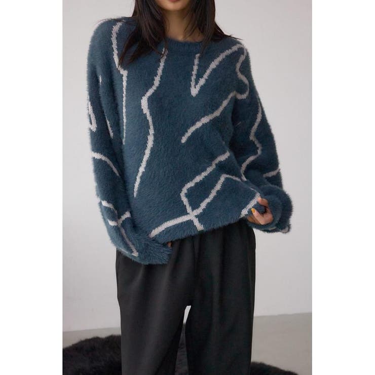 GRY | ニュアンス柄ニットトップス | AZUL BY MOUSSY