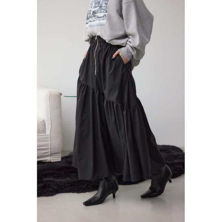 フロントジップフレアスカート | AZUL BY MOUSSY | 詳細画像2 