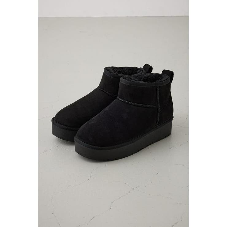 BLK | 厚底ムートンショートブーツ | AZUL BY MOUSSY