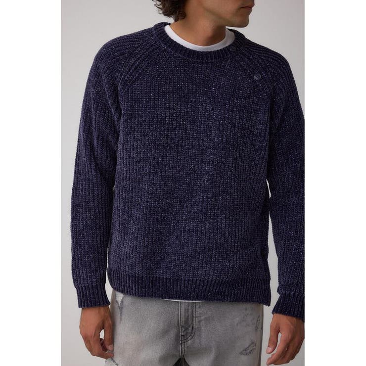 D/NVY3 | ベロアモールラメ入りニットトップス | AZUL BY MOUSSY