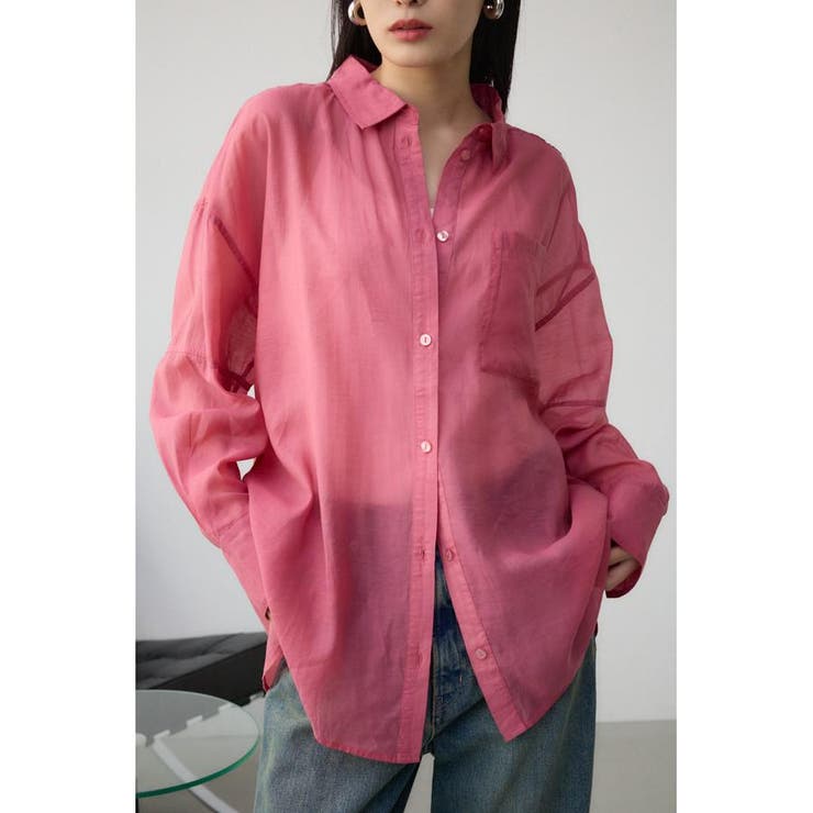 バックスリットシアーオーバーシャツ[品番：AZLW0023227]｜AZUL