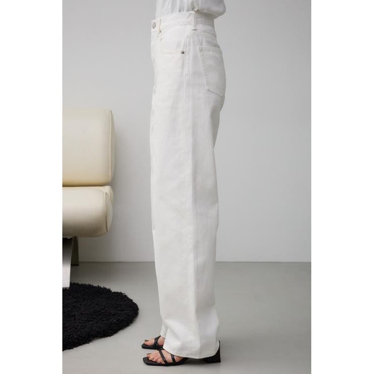 美品★AZUL BY MOUSSY ハイウエストワイドデニム　ホワイト　S AZUL by moussy｜AZUL DENIM/ハイウエストワイドデニム