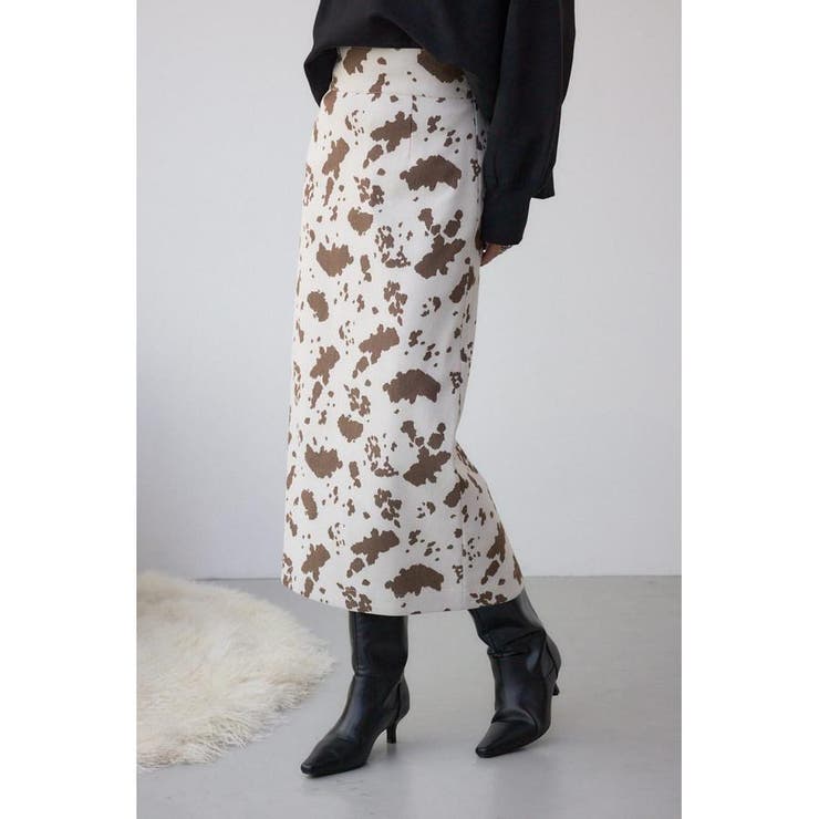 カウ柄ジャガードタイトスカート | AZUL BY MOUSSY | 詳細画像2 