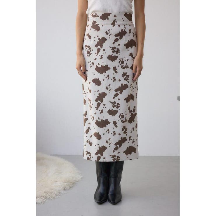 カウ柄ジャガードタイトスカート | AZUL BY MOUSSY | 詳細画像5 