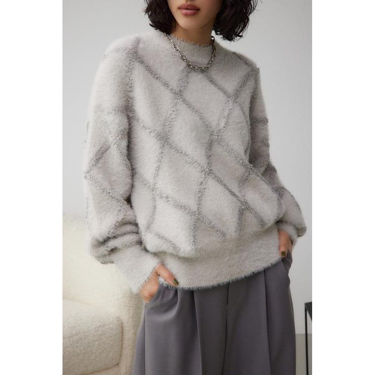 サカイ　ウール　バッファロー　チェック　ハイネック　ニット　セーター　ジップ サカイ ウール バッファロー チェック ハイネック ニット セーター ジップ