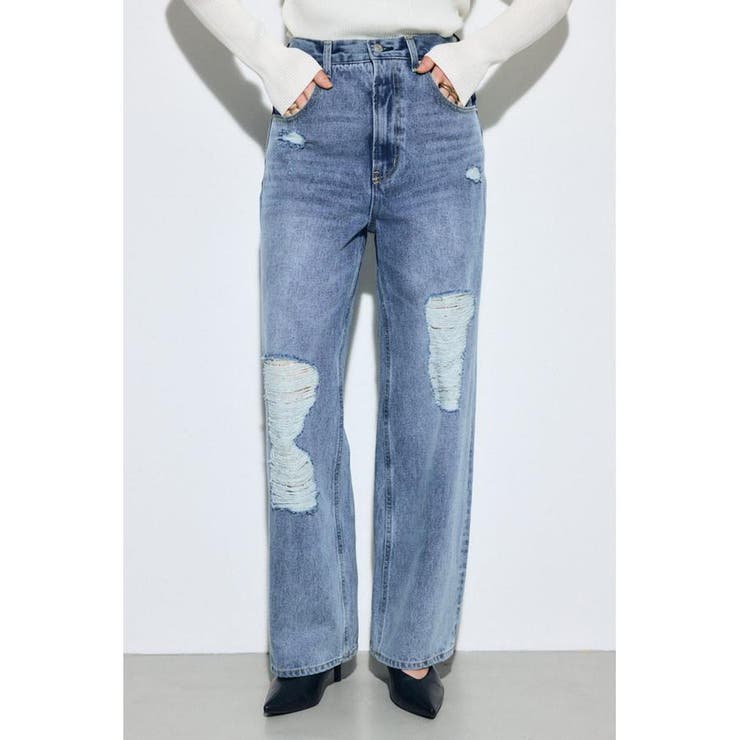 BLU | AZUL DENIM レースワイドデニム | AZUL BY MOUSSY