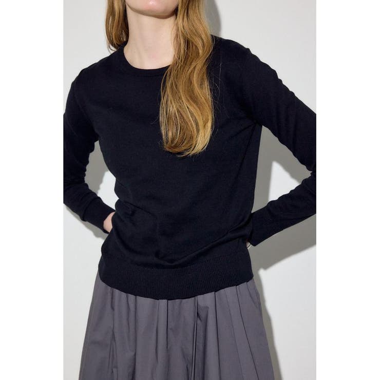 BLK | カシミヤミックスクルーネックニット | AZUL BY MOUSSY