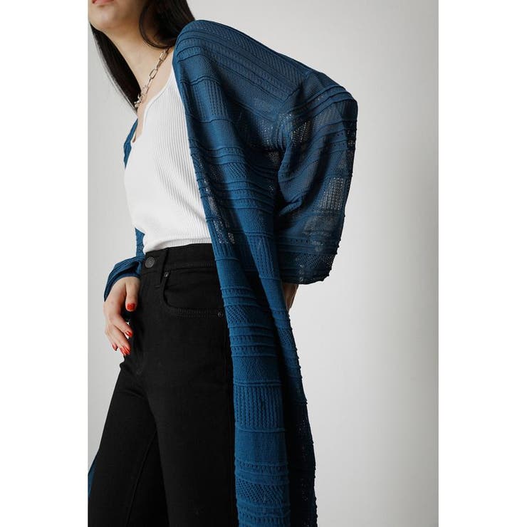 SHADOW BORDER KNIT CARDIGAN[品番：AZLW0020090]｜AZUL BY MOUSSY